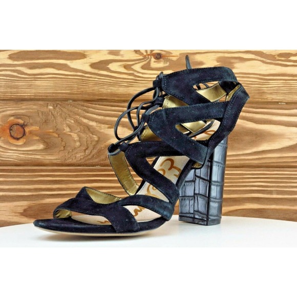 Sam Edelman Size 7.5 M Black Gladiator Leather Women‎ Sandal Shoes - Picture 1 of 7